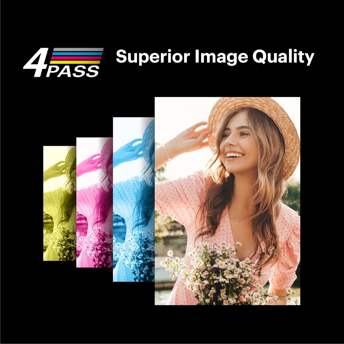 Mini 3 Retro 4PASS Portable Photo Printer (3X3 Inches) + 8 Sheets, Black
