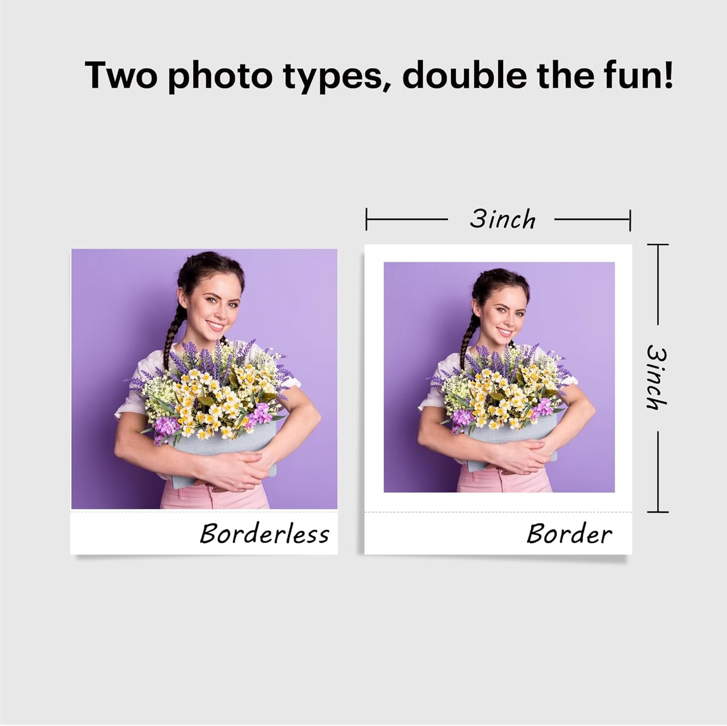 Mini 3 Retro 4PASS Portable Photo Printer (3X3 Inches) + 8 Sheets, Black