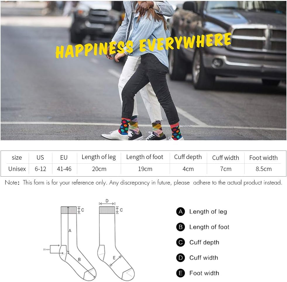 Mens Dress Socks, Cool Cute Food Graphic Animal Novelty Crazy Funny Crew Fun Socks for Men